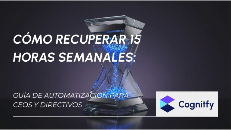 Escultura conceptual de cristal y luz azul cobalto representando la eficiencia del tiempo y automatización operativa para CEOs.